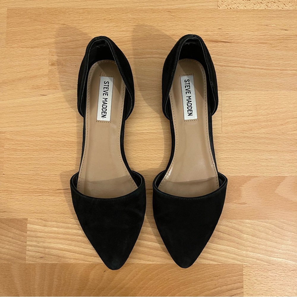 Steve Madden | Black Suede Genius D'orsay Flat